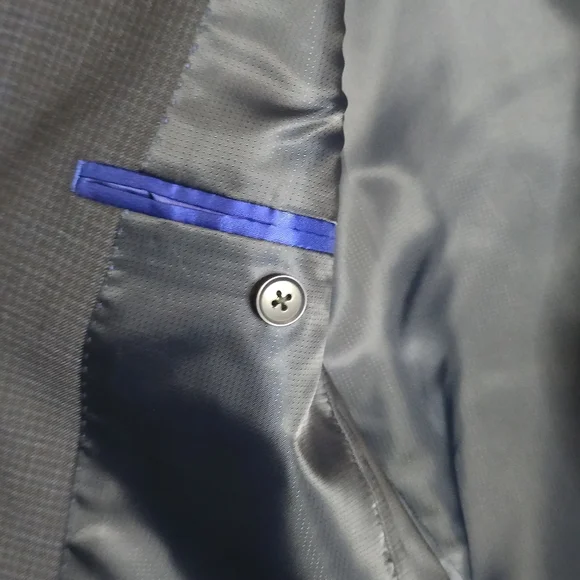 Collection by Michael Strahan Blue Plaid Sport Coat 36Reg